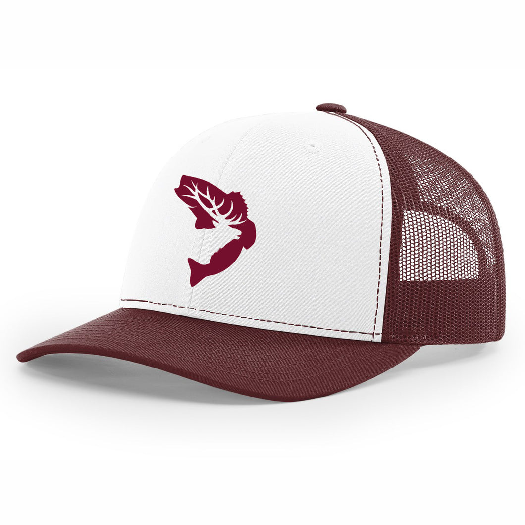 NEW! - White & Maroon Embroidered Hat