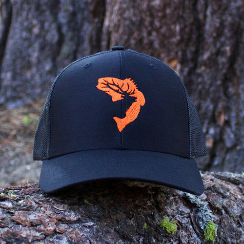 Black & Orange Embroidered Hat